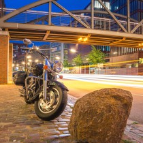 Harley Davidson in der Hamburger Speicherstadt